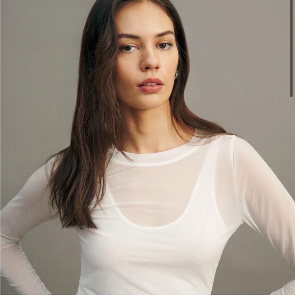 Chic Sheer White Long Sleeve Top